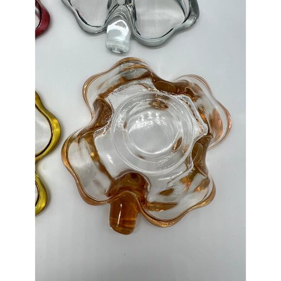 Vintage Set of 4 MCM Glass Four Leaf Clover Trinket Dish or Bridge Bowl - Picture 10 of 11